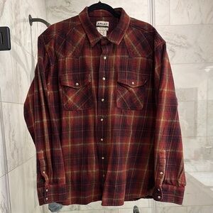 Ariat Red and Yellow Casual Button Down Shirt